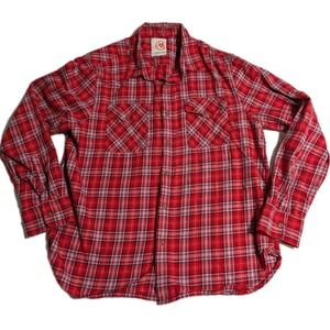 Cloudveil Mountain Works Plaid Flannel Shirt Men's XL Red Outdoor Button Up